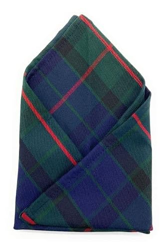 Scottish Essence Unisex Gunn Tartan Pocket Square, Classic Plaid Pattern - Made In Scotland (Gunn)