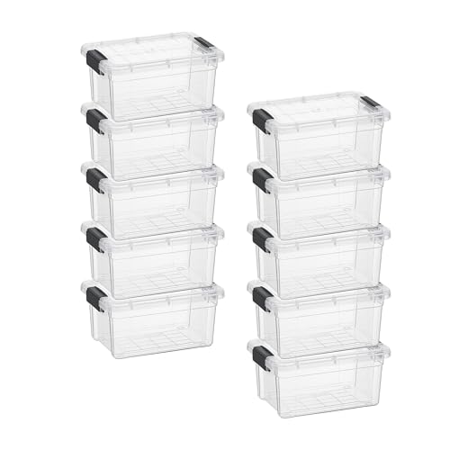 Image of Superio 3.4 Quart Clear Plastic Storage Boxes with Lids, Stackable Organizer Containers, BPA-Free Storage Bins for Home, Office, School & Dorm, 10 Pack