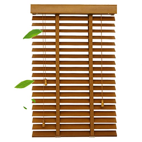 Solid Wood Window Blinds - Venetian Blinds for Privacy, Horizontal Blackout Shades - - Wooden Roller Shades for Home and Office