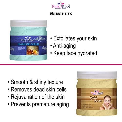 Image of Pink Root Gold Scrub 500gm with Diamond Scrub 500gm