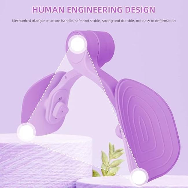 Thigh Exerciser with 3 Levels Resistance Adjustable,Thigh Workout Equipment,Kegel Exercise,Inner Thigh Exerciser,Thigh Slimmer,Thigh & Hip Strengtheners,Purple