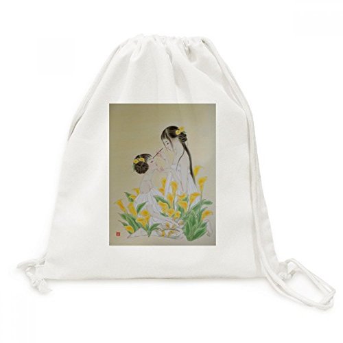 Sac de voyage à cordon fleur chinoise en toile pour vos escapades et weekends