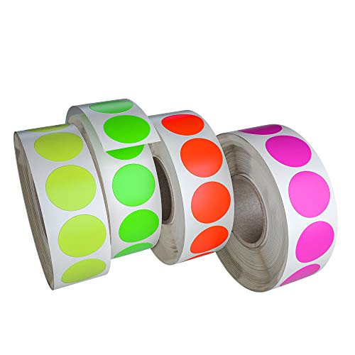 Royal Green Round Colored Stickers for Inventory and Labeling 19mm - Neon Color Code dot Labels 3/4