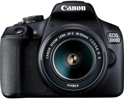 Canon EOS 2000D Camera + EF-S 18-55mm IS II Lens - Black