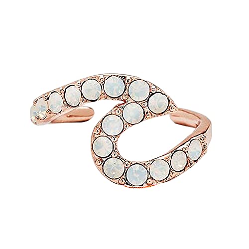 Pura Vida Rose Gold-Plated Stone Wave Ear Cuff Earring - Czech Crystal Gemstones, Brass Base - 1 Piece #TOP23