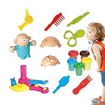 Esncddym Dough Styling Salon Playset,Interactive Sensory Stylist Hair Cut Activity | Pretend Play Barber Toys, Fun Christmas Birthday for 3+ Years Old