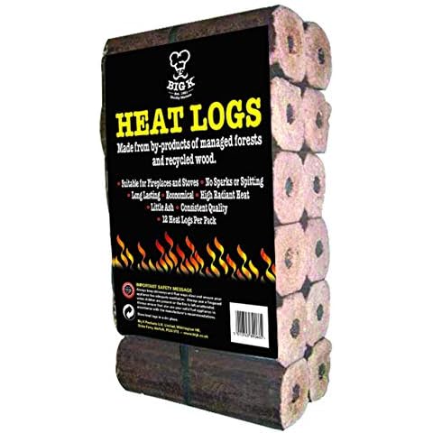 Big K Compressed Saw Dust Heat Logs, Pack Of 12-14 100% Natural Heat Logs Cover