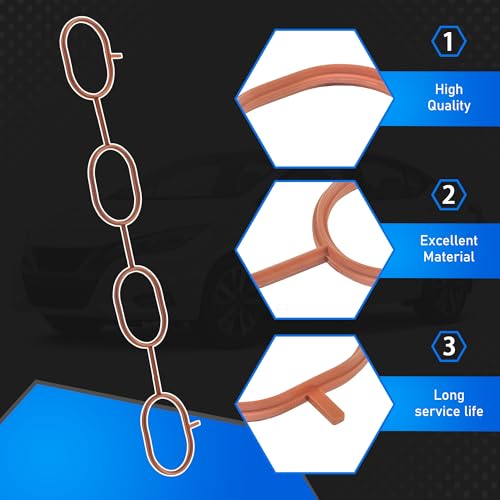 Image of MS 97359 Engine Intake Manifold Gasket Set Compatible with 2009-2020 Nissan Versa March Note Micra Tiida Kicks V-Drive Replaces 792440 14035-1KT0A 13259000 140351HK0A 71-12651-00