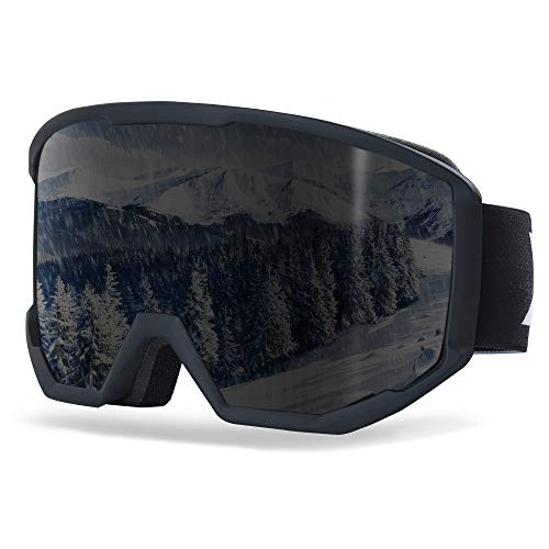 XR Ski Snowboard Goggles Anti Fog UV Protection Snow Goggles for Men Women Youth(Gray)