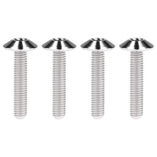 Titanium M4 M5 M6 Button Torx Head Bolt Screw (Silver, M5x20mm)