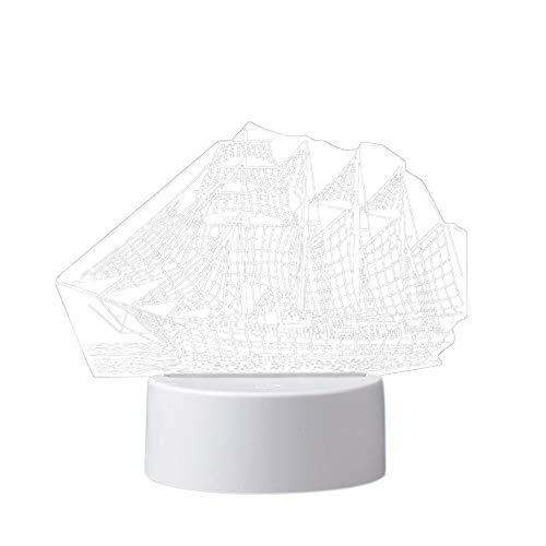 3D USB Acrylic Night Light LED Table Desk Bedroom Decor Gift Warm White Lamp