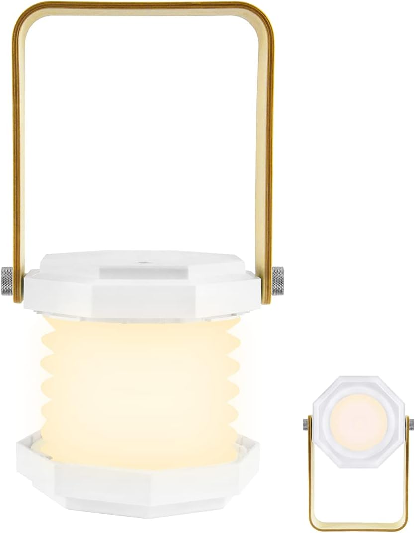 Rechargeable LED Lantern Lamp, Dimmable Multi-Functional Portable Night Light, Bedside Lamp for Bedroom, Living Room, Office, Camping