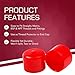 MOCAP Red Round Vinyl Caps - Thread Protector - Chair & Desk Legs Protectors - Flexible Vinyl Plastic End Cap for Pipe, Tubes, Industrial, Home Use & More - Made in USA (1.75