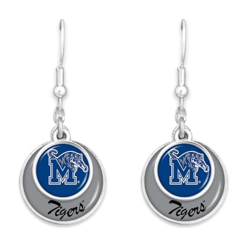 From the Heart Memphis Tigers Stacked Disk Earrings Jewelry Gift Licensed, Silver
