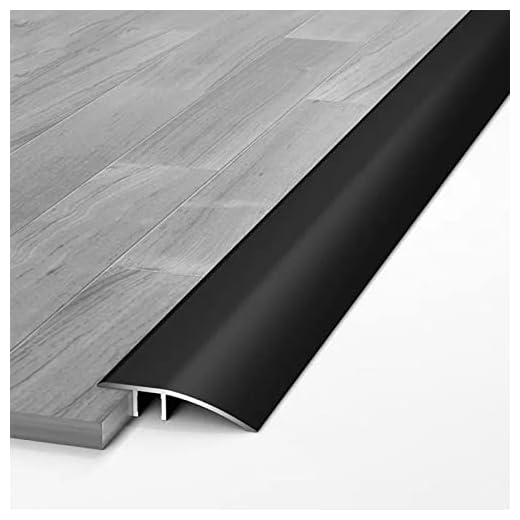 Aluminum Floor Transition Threshold Strip 36 inch by 1 3/4 inch, Matte Black Doorway Edge Trim for Tile Laminate Vinyl Flooring, Kitchen Bedroom Bathroom Doors Reducer Gap Cover, 43mm Wide