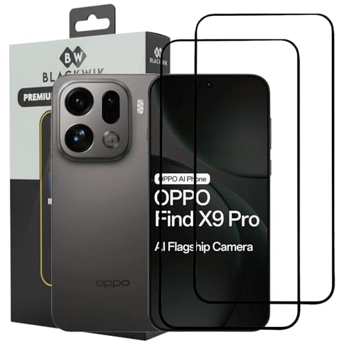 Image of Blackwik Tempered Glass Screen Protector for Oppo Find X9 Pro 5G with Edge-To-Edge Protector Coverage | Easy Installation Kit (Black) (Pack Of 2)