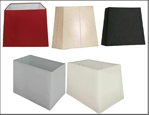 Modern Rectangular Silky Fabric Pyramid Shape White Inner Table & Floor Lamp Light Shades (13 Inch, Cream)