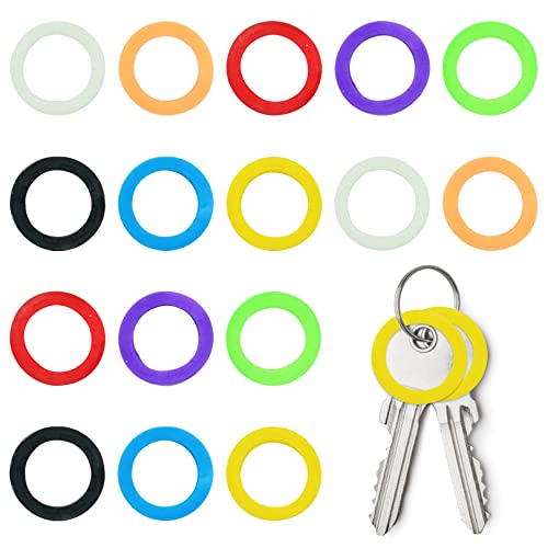 16 x Schlüsselkappen, Gummi-Schlüsselkappen, flexible Schlüsselabdeckungen, 2,5 cm, runde Schlüsselkappen