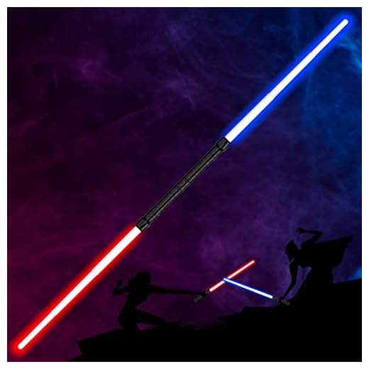 FEROXO Christmas Light Saber, Dual Light Sabers for Kids, Light Swords Set with FX Sound (Motion Sensitive) for Halloween Dress Up Costume Party, Xmas Presents, Birthday Gift