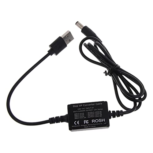 USB - DC5.5x2.1mm �p���[���M�����[�^ �[�d�P�[�u���R�[�h 5V ���� 12V �d���X�e�b�v�A�b�v�R���o�[�^ ���C���d���X�e�b�v�A�b�v�R���o�[�^ ���[�^�[�p LED ���C�g �t�@�� �f�X�N�����v