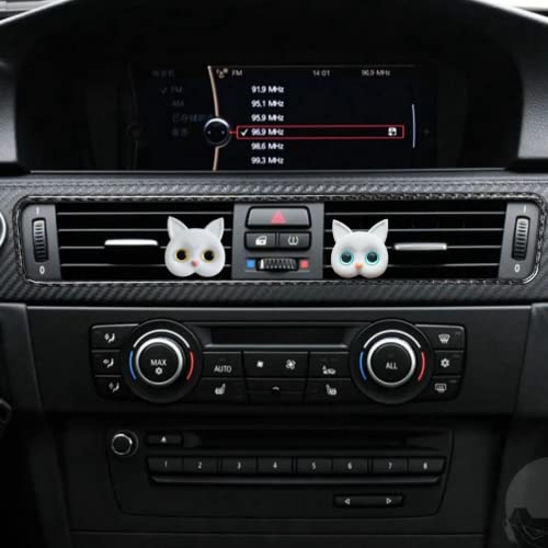 Image of Cute Cat Air Vent Clip Air Conditioning Outlet Clip Car Air Freshener Clip Charm Car Inter Decor Accessories (White)