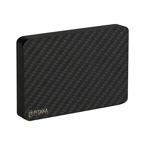 Geldbörse für Karten, PITAKA [MagWallet] Extra Dünne Magnetische Carbon Fiber/Kohlefaser Brieftasche Hochwertiges Portemonnaie Module Kreditkarten Etui Kleine Geldbeutel mit RFID-Schutz