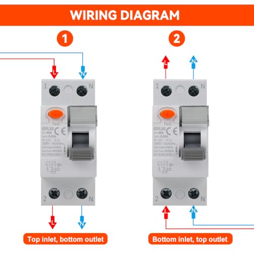 Miniatura 6 de Disyuntor Diferencial 40a 30ma Tipo A Interruptor Diferencial Superinmunizado Rccb 2p Ac230v Interruptor De Corriente Residual Disyuntor Magnetotermico Protección De Fugas Gyl10