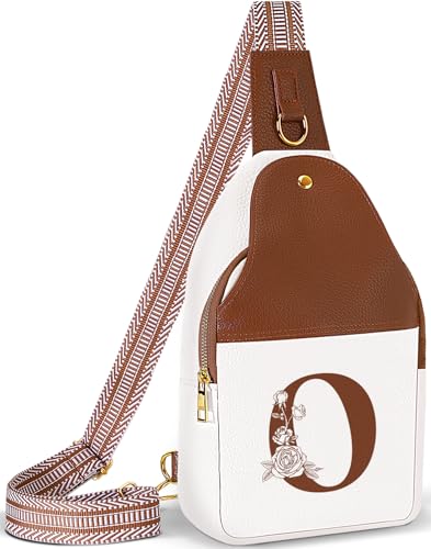 Image of Lizznoe Personalized Crossbody Bag for Women Leather Sling Bags with Initial Letter Chest Bag for Travel, Gift for Mom Wife