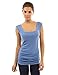 PattyBoutik Women Scoop Neck Ruched Tank Top (Blue Medium)