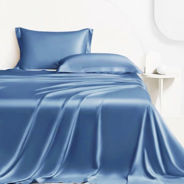 LINENWALAS King Size Bed Sheet Set, 300 Thread Count, 100% Bamboo Bedding Set, Cooling Silk Sheets Set including 1 Fitted - Image 3
