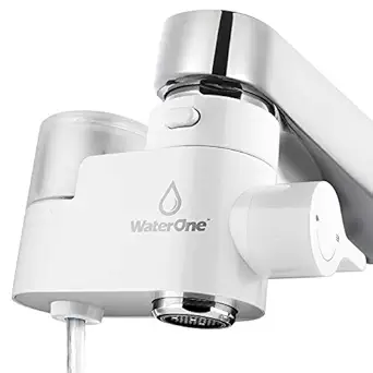 Small Faucet Mount Water Filter with Upgraded Multi-Stage ACF(Activated Carbon Fiber) Filter Element, Water Filtration System On Tap for Kitchen, White