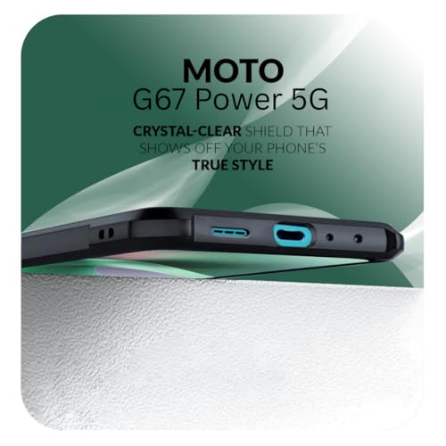 Image of Back Cover Case + Screen Protector for Motorola Moto G67 Power | Transparent & Black Mobile Phone Back Cover Case for Motorola Moto G 67 Power / G67 Power 5G | PC Black Mobile Back Cover