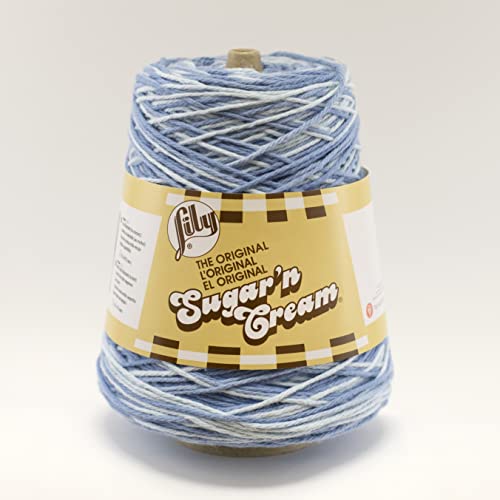 Lily Sugar N Cream Cones Faded Denim Yarn - 1 Pack of 14oz/400g - Cotton - #4 Medium - 706 Yards - Knitting/Crochet