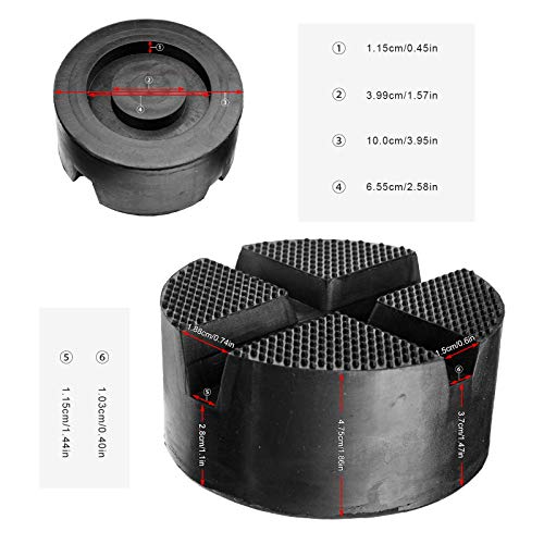 Autoxbert Universal Car Rubber Cross Slotted Jack Pad Adapter Guard Floor Disk Frame Rail Protector Floor Lifting For Pinch Weld Side Chassis Trolley 2-3 Tonne #TOP2