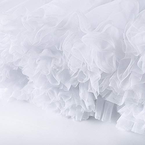 Women Girls Ruffled Short Petticoat Solid White Color Bubble Skirt P Tutu Skirt2