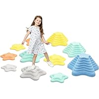 Poutre D'équilibre Pour Enfants Avec 12 Pierres Empilées Colorées Pierres D' équilibre, Balance Board Enfants De Motricité & Coordination - 8