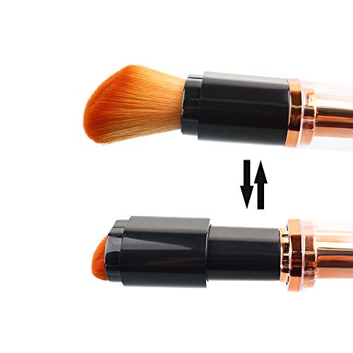Dolovemk Double Ended Retractable Kabuki Foundation Makeup Brush Suitable For Powder Cream And Liquid For Travel, Concealer Cosmetic Brush,Synthetic Fiber #TOP5
