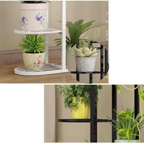 Image of Giore Trendy Ultra Luxury Metal 6 Tier 7 Potted Plant Stand , Flower Pot Stand for Living Room, home decor, Indoor & Outdoor plants(Black, Corner Shelf) - Free Standing,