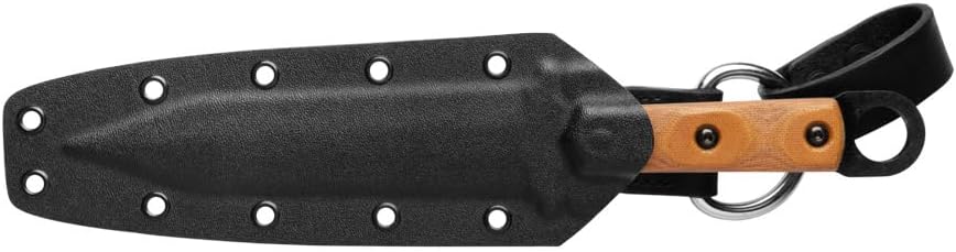 TOPS Knives Modern Gladius Full Tang Fixed Blade- Black Traction Coating Blade Finish- Black Kydex Sheath w/Dangler (Tan Canvas Micarta Handle)