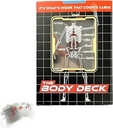 AKLOPE The Body Deck Transparent Anatomy Playing Cards 3D Educational Card Deck Waterproof Plastic Cards for Medical Students and Collectors (1 Pack)