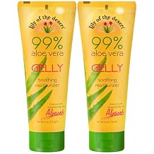Lily Of The Desert Gelly Moisturizer 2-Pack 99% Organic Aloe Vera Gel with Vitamin C, E, and A, After Sun Skin Care, Sunburn Relief, 4 Oz Each