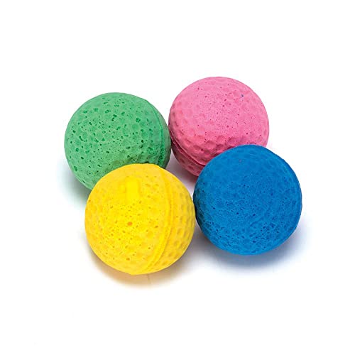 Boss Pet 04467 Scruff's Colorful Kitty Springy Foam Sponge Balls (4 Pack), Multicolor #TOP2