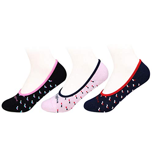 Hush Puppies Women's Cotton Regular Liners Socks (Pack Of 3) (Brohpfl-02-Po3_Multicolor_Free Size)