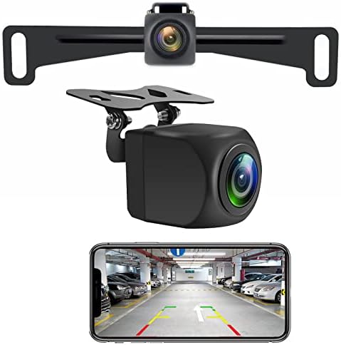 YEOIZO WiFi License Plate Wireless Backup Camera, 720P HD Back up Camera Systems for car, Front/Rear View Reverse Camera, 160° View Angle for Cars Pickup Trailer RV Camper for iPhone iPad Android