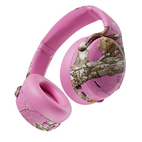 Image of Skullcandy Crusher ANC 2 Wireless Over-Ear Bluetooth Headphones with Multi-Sensory Bass, Active Noise Cancelling, Up to 60 Hours Battery, Microphone for iPhone Android - Realtree Edge Colors Pink