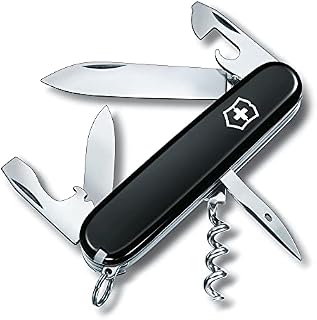 Victorinox Spartan Swiss Army Pocket Knife, Medium, Multi Tool, 12 Functions, Blade, Bottle Opener, Black