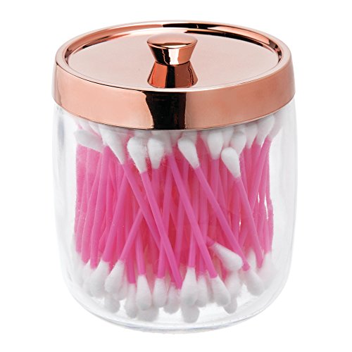 MDesign Set da 2 porta cotone in vetro - Organizer...