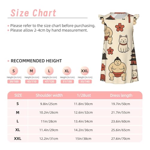 Augenstern Flutter Sleeve Nightgown Pajama Gown Cute Japanese Icon Print Easy Pull-On Sleepwear Nightdress3