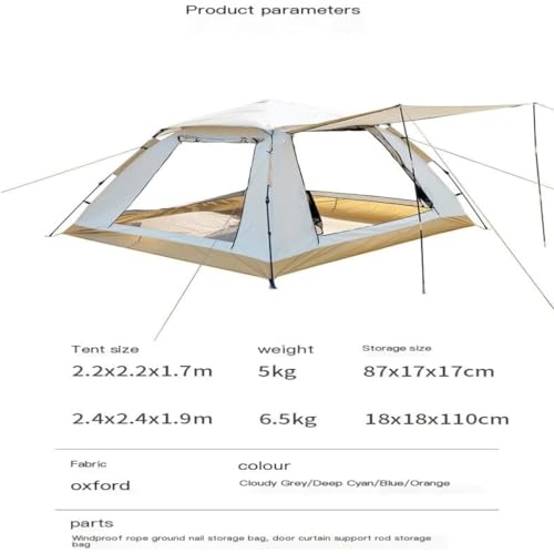 Carpa portátil automática para camping 2 personas azul miniatura 3