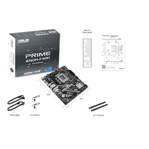 ASUS PRIME B760M F WIFI Carte mère micro ATX Socket LGA1700 B760 Chipset USB 3.2 Gen 1 Gigabit LAN Wi Fi 6 Bluetooth carte graphique embarquée unité centrale requise audio HD... - vue 7
